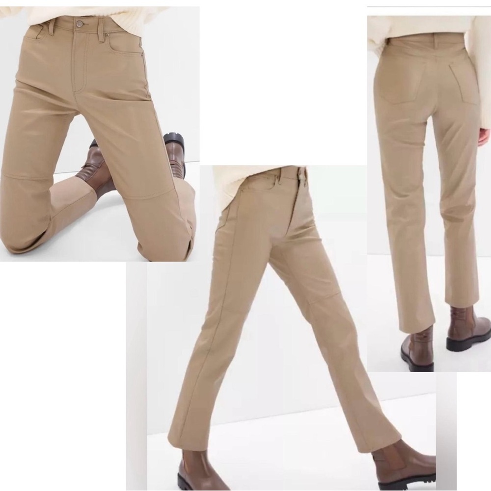 GAP High Rise Vegan Faux Leather Cheeky Straight Pants Sz 28 Pleather